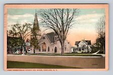 Cortland NY- New York First Presbyterian Church And Manse Vintage c1918 Postcard picture