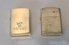 You've Got Merit Windproof Lighter Brass Brand Lot 2 picture