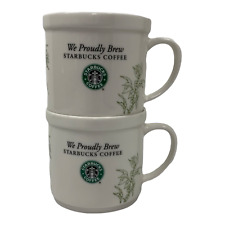 2 Starbucks Stacking Coffee Fruit Leaf  We Proudly Brew 2008  Mugs  picture