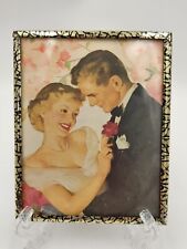 Vintage Romantic Couple Valentine Picture in Wall Hanging Frame picture