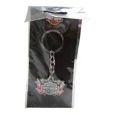 2018 Harley-Davidson Motor Cycles Key Chain B &S w Flames Red & Black New Sealed picture