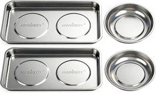 4-Piece Large Magnetic Parts Tray Set, Stainless Steel Heavy Duty 9.5" W X 5.5'' picture