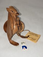 1980's Australian Handcrafted Leather Kangaroo Figures Crafts with Tag picture
