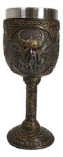 Ebros Norse Mythology Viking Alfather Odin God Of Asgard 7oz Resin Wine Goblet picture