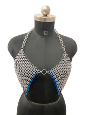 Chainmail Bra Halter Aluminium Silver 10 mm Butted Bra, Chainmail Aluminium Top picture