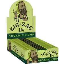 😎 FULL BOX ZIG-ZAG 1 ¼ ORGANIC HEMP PAPERS👀✨ 24 BOOKLETS picture