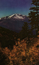 Pikes Peak In The Fall 14,110 Above Sea Level Vintage Postcard Un-Posted picture