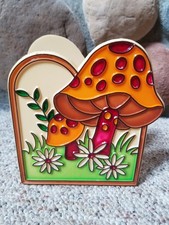 Vintage 70s Magic Mushroom Shrooms Napkin Holder Double Sided Hippy Groovy Retro picture