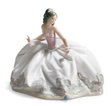 LLADRO AT THE BALL WOMAN #5859 BRAND NEW IN BOX LADY SITTING DRESS FLOWER F/SH picture