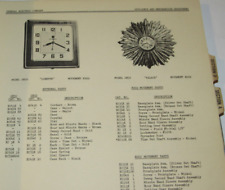 VTG 1950 GENERAL ELECTRIC CLOCKS & PARTS CATALOG EXPLODED MOVEMENT VIEWS/PICS picture