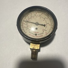 Vintage US GAUGE CO  PRESSURE GAUGE FREON SULPHUR DIOXIDE picture