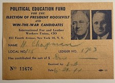 Roosevelt & Truman contribution certificate 1944 campaign *FREE SHIPPING* picture