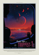 Space Poster - Exoplanet Tourism - Trappist-1e - JPL - NASA - A4 Wall Art picture