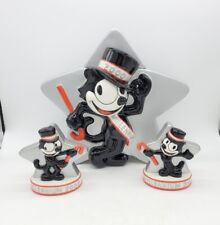 FELIX THE CAT Kitty Ceramic Cookie Jar & Shakers By Clay Art 2000 Millennium  picture
