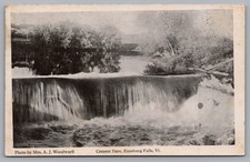 Cement Dam, Vegetation, Enosburg Falls, VT. Vintage B&W Postcard picture