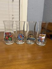 4 Vintage Red Lobster Drinking Glasses Hurricane Tail Back, Shark Attack, Etc picture