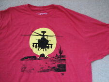 Boeing AH-64 AH-64E Apache T-Shirt Sunset Attack Helicopter US Army Defense NEW picture