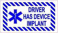 3.5x2 Driver Has Device Implant Magnet Magnetic Medical Car Truck Sign Decal picture