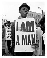 I AM A MAN CIVIL RIGHTS PROTESTER HOLDING SIGN 8X10 PHOTOGRAPH REPRINT picture