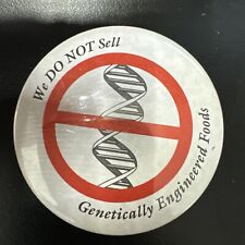 We Do Not Sell Genetically Engineered Foods DNA Vintage Hat Lapel Pin Back picture