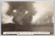 Burning City at Dusk 1906 Fire & Earthquake San Francisco CA California Postcard picture