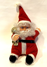 Vintage 1980s Santa Claus Christmas Holliday Decoration 12  Sitting Doll picture