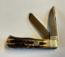 1992 W R Case & Sons Classic 5223 Fat Stag 1 of 183 Jumbo Trapper Knife  w/ COA  picture