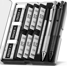 2PCS Metal Mechanical Pencils Set with Case, 0.5mm & 0.7 mm Artist Pencil with 6 picture