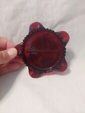 Vintage Ruby Red Colored Anchor Hocking Queen Mary Glass Ashtray picture