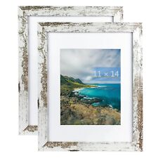 2Pack 11x14 Picture Photo Frame Wood Frame with Mat for 8x10 Gallery Wall Decor picture