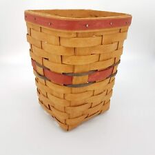 Longaberger 1990 All American Small Waste Basket Red Blue Weave AMERICANA USA  picture