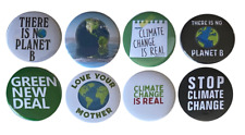 Climate Change Pins - Stop Climate Change buttons - Set of 8, 2.25 inches picture
