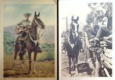 Gene Autry Pictures Playing Guitar w/ Horse Vintage Two Pictures picture