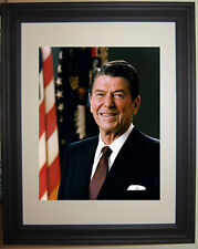President Ronald Reagan Portrait Framed & Matted Photo Photograph Picture a picture