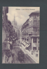 Ca 1901 Post Card Milan Italy Photovue Vittorio Emanuele W/Trolley UDB picture