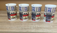Saks Fifth Ave Cups Mugs Made In England Set Of Four Porcelain Tea Coffee VTG picture