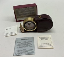 Vintage WEHRLE World Time Travel Alarm Clock Quartz Germany Leather Case & Box picture