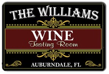 PERSONALIZED WINE TASTING ROOM METAL SIGN picture