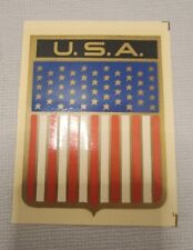 U.S.A. American Flag Original Vintage 50 Stars Decal/Sticker Patriotic Made USA  picture