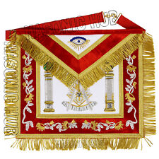 Handmade Masonic Past Master Apron Premium Sheep Leather - Bullion Gold & Silver picture