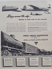 1942 General American Transportation Fortune WW2 Print Ad Q1 Airplanes Trains picture