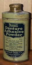 Teeth Denture Tin Rexall Adhesive Powder RX Medicine Vintage Medical Pharmacy picture