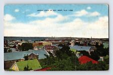 Postcard Florida Key West FL Downtown Aerial 1953 Posted Linen picture