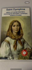 Saint Dympha  3rd Class Relic Card Patron of Mental Disorders. Victims Incest picture