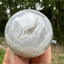 165g Natural agate geode sphere qcrystal cluster quartz ball healing gift 48mm picture