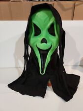 Green Scream Grin Mask Vintage 90’s Fun World Div Ghost face Pointy Eyes *READ* picture