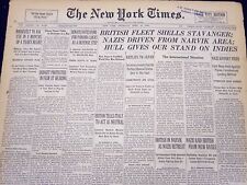 1940 APR 18 NEW YORK TIMES NEWSPAPER - BRITISH FLEET SHELLS STAVANGER - NT 27 picture