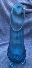 Diamond 3 Wheeler fat bottom Large Swung Ribbed Blue Vase Stunning picture