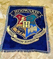 Harry Potter Hogwarts Crest Woven Wall Tapestry Throw Warner Bros. 4 Ft X 5 Ft picture