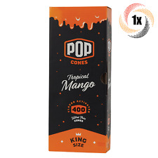 1x Box Pop Tropical Mango Cones | 400 Cones Each | King Size | + 2 Free Tubes picture